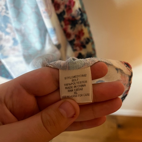 Aratta Silent Journey Floral Kimono Coverup Multicolor Tassel Waist Size XL - Picture 5 of 5